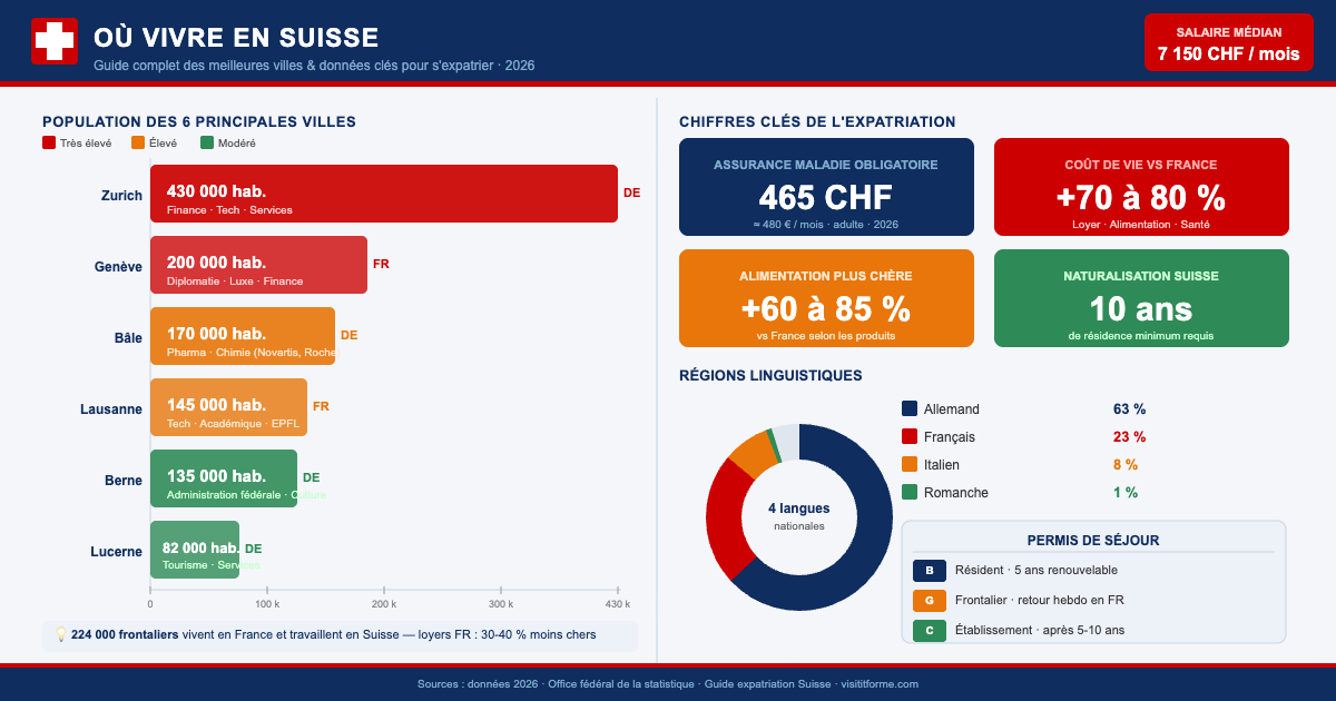 Où vivre en Suisse : guide des meilleures villes en 2026