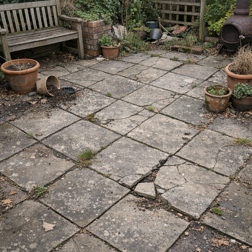 Patio renovation tiling by Andy Bull Services