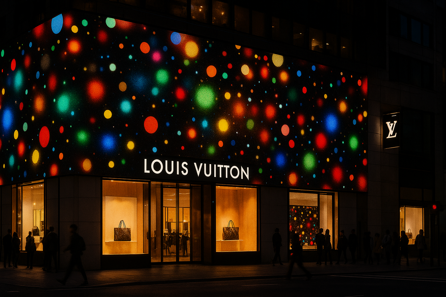 Reactive Nocturnal Facade Projection Concept