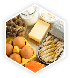Vitamin D food sources including eggs and dairy