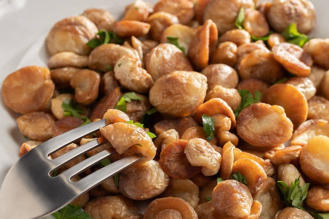 Fried puffball mushrooms