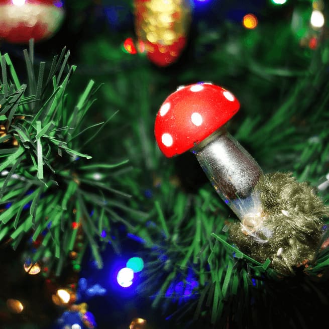 mushroom santa claus mushroom ornament