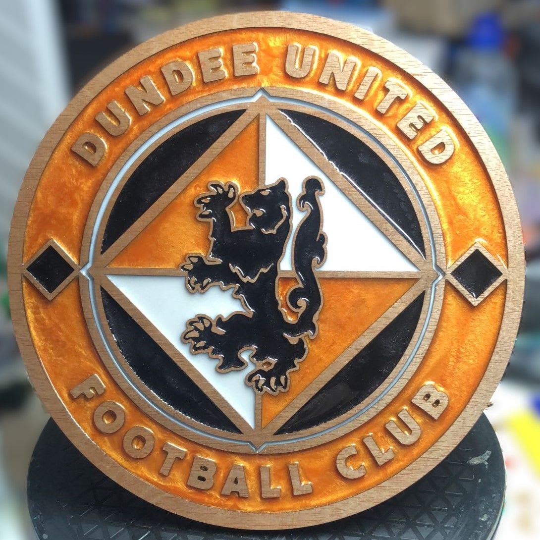 Dundee United F.C. Crest Handcrafted Wooden and Resin Art - Image 1