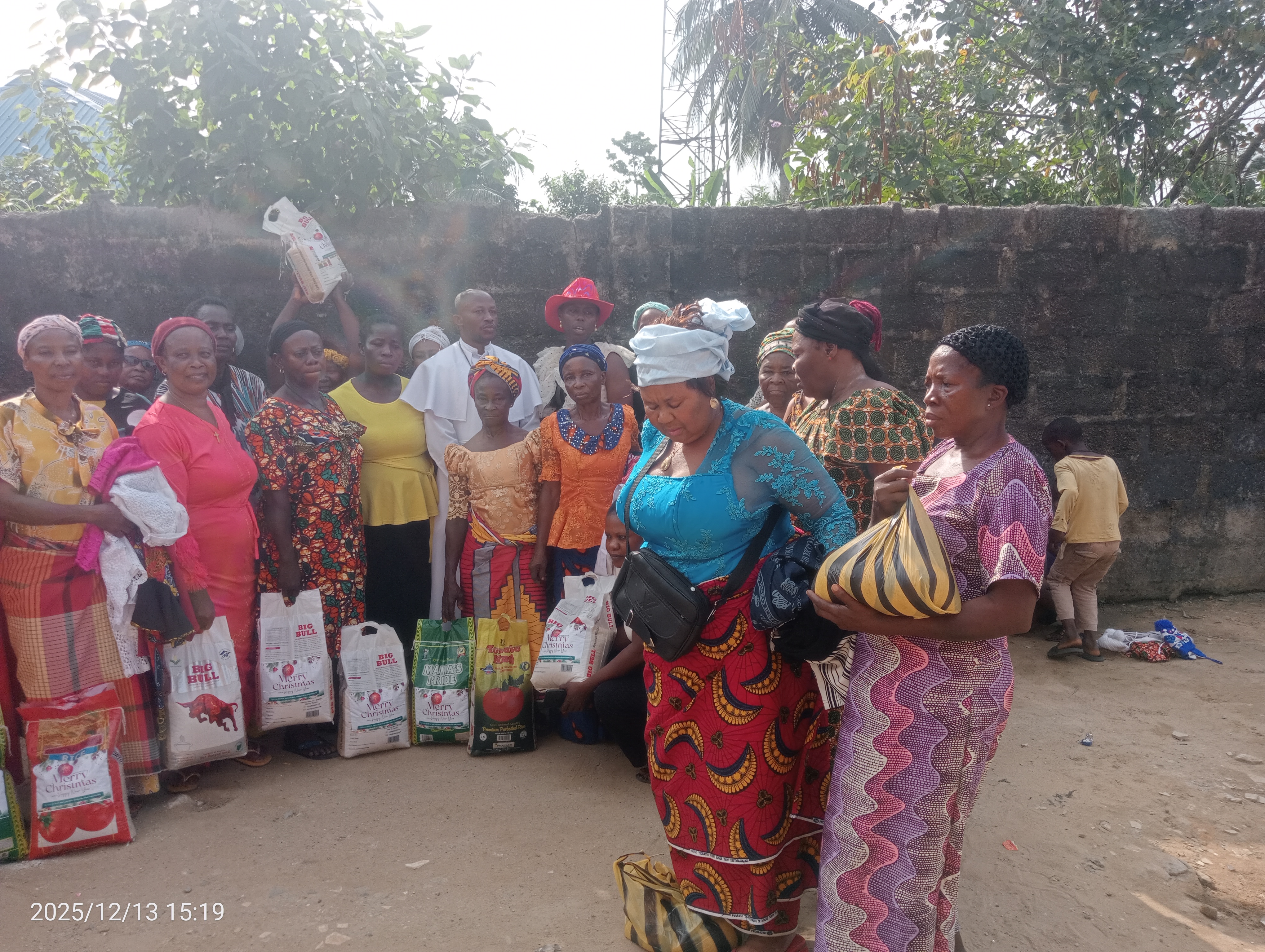 Widows receiving food items Together