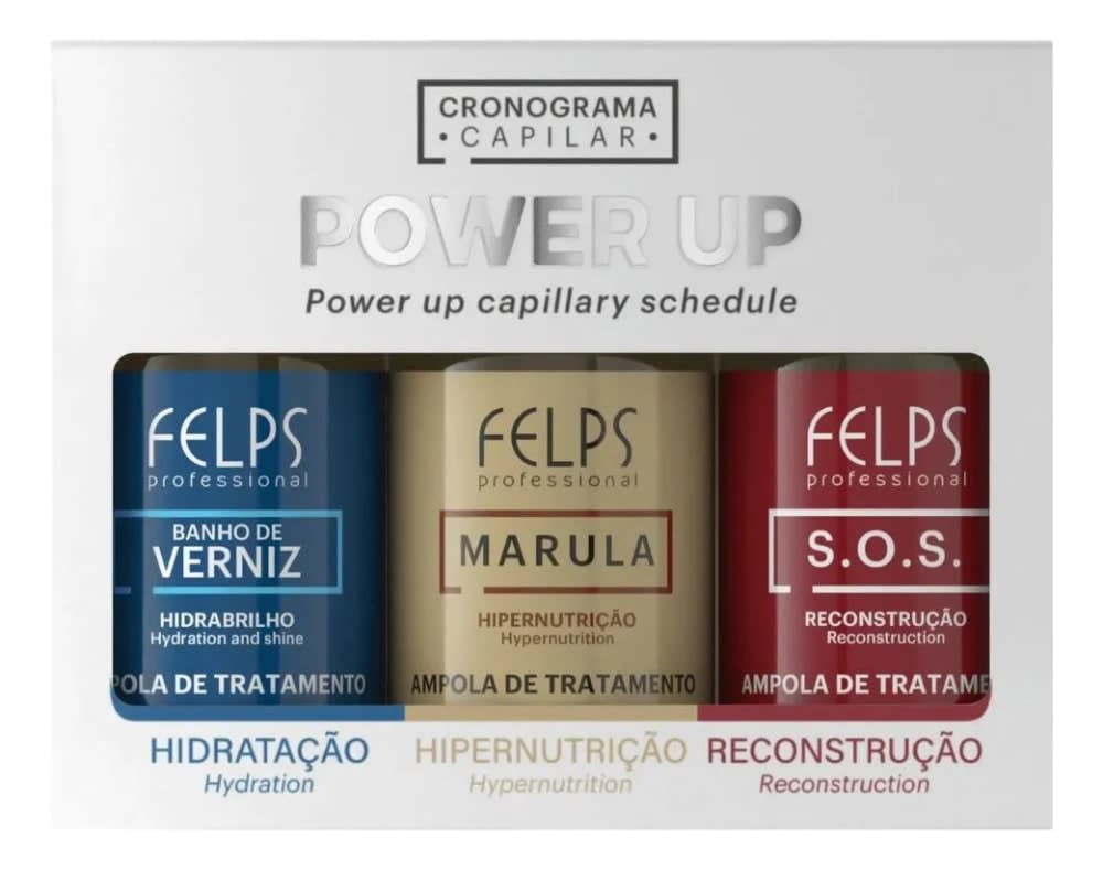 Felps cronograma capilar ampollas power up 3x15ml