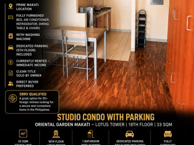 📈 INVESTMENT OPPORTUNITY: Proven 7% ROI | SRRV-Qualified Studio at Oriental Gardens Makati