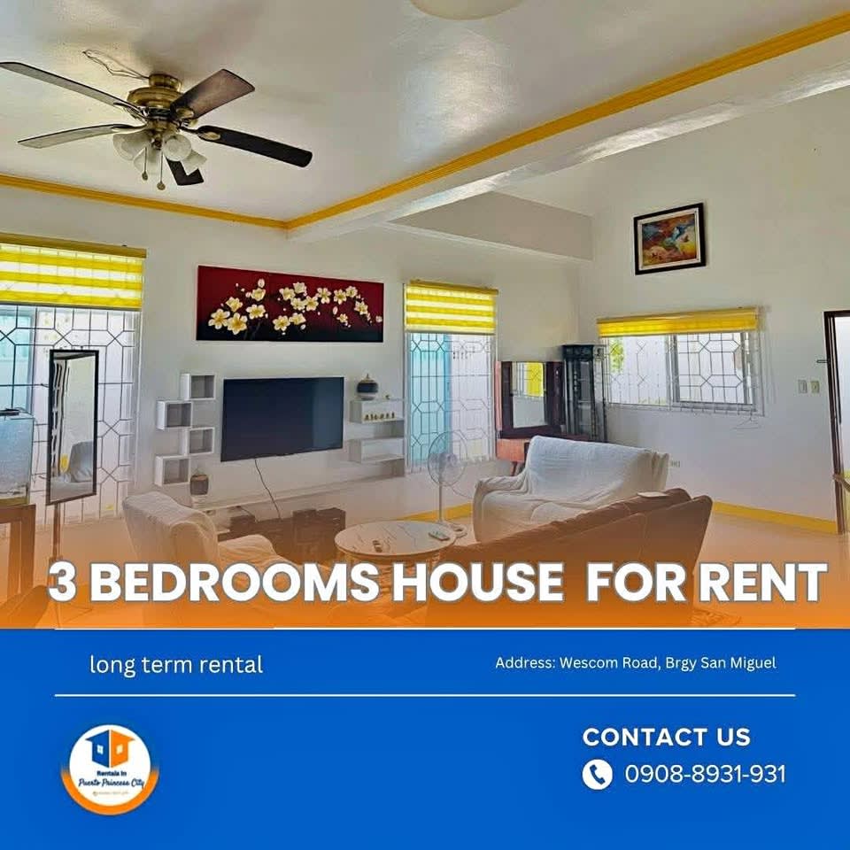 Fully furnished 3 bedroom House for rent - rental in Puerto Princesa