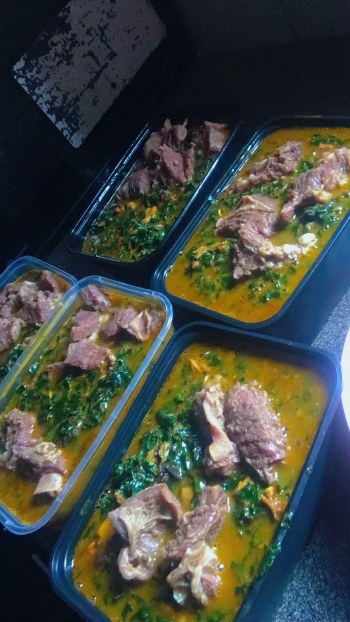 Yam sauced with goat meat plus 2
