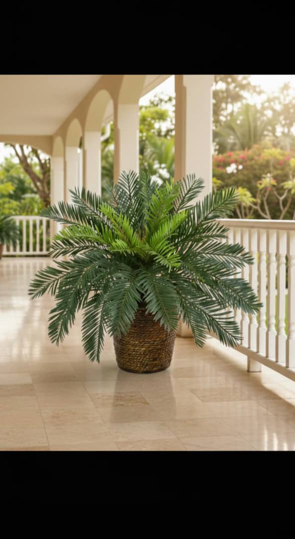 buy beautiful Dwarf sogo palm with bird of paradise flowers