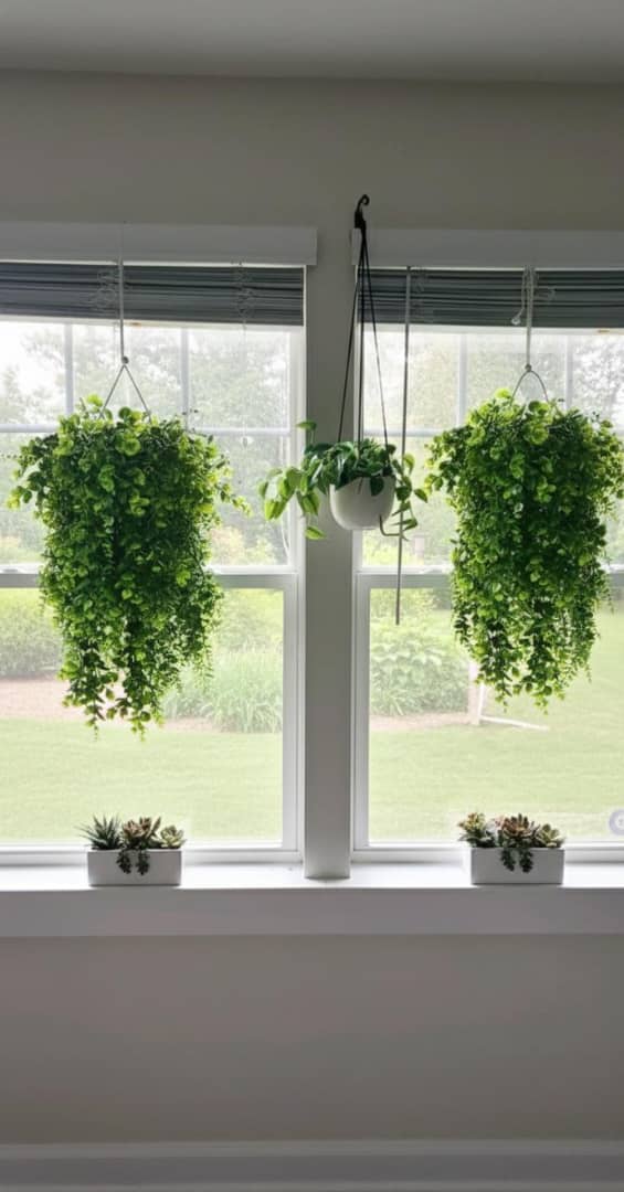 buy beautiful  Realistic Faux Eucalyptus Hanging Plant | Perfect Zero-Maintenance flowers