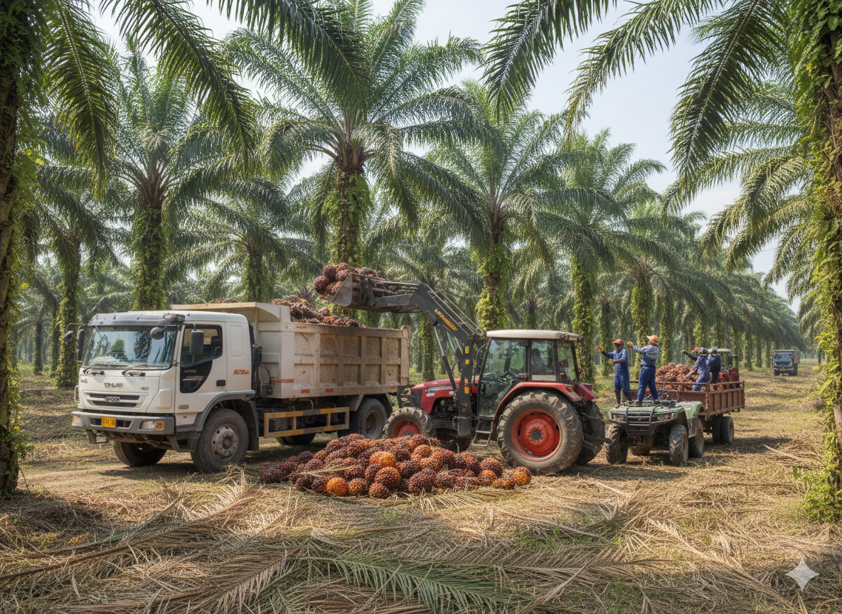 Premium Fresh Fruit Bunches (FFB) for Sale – High-Yield Oil Palm Harvest by the Acre 2