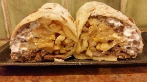 Eating schawarma in israel