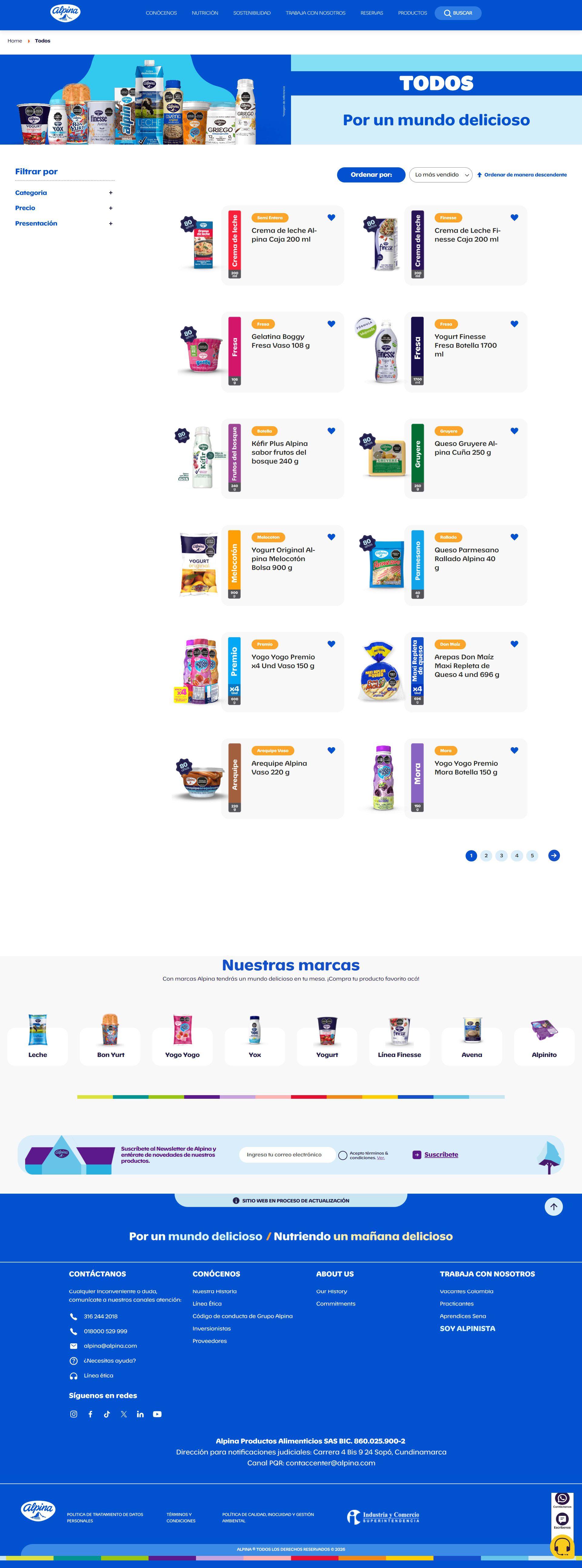 Alpina — sitio web desktop