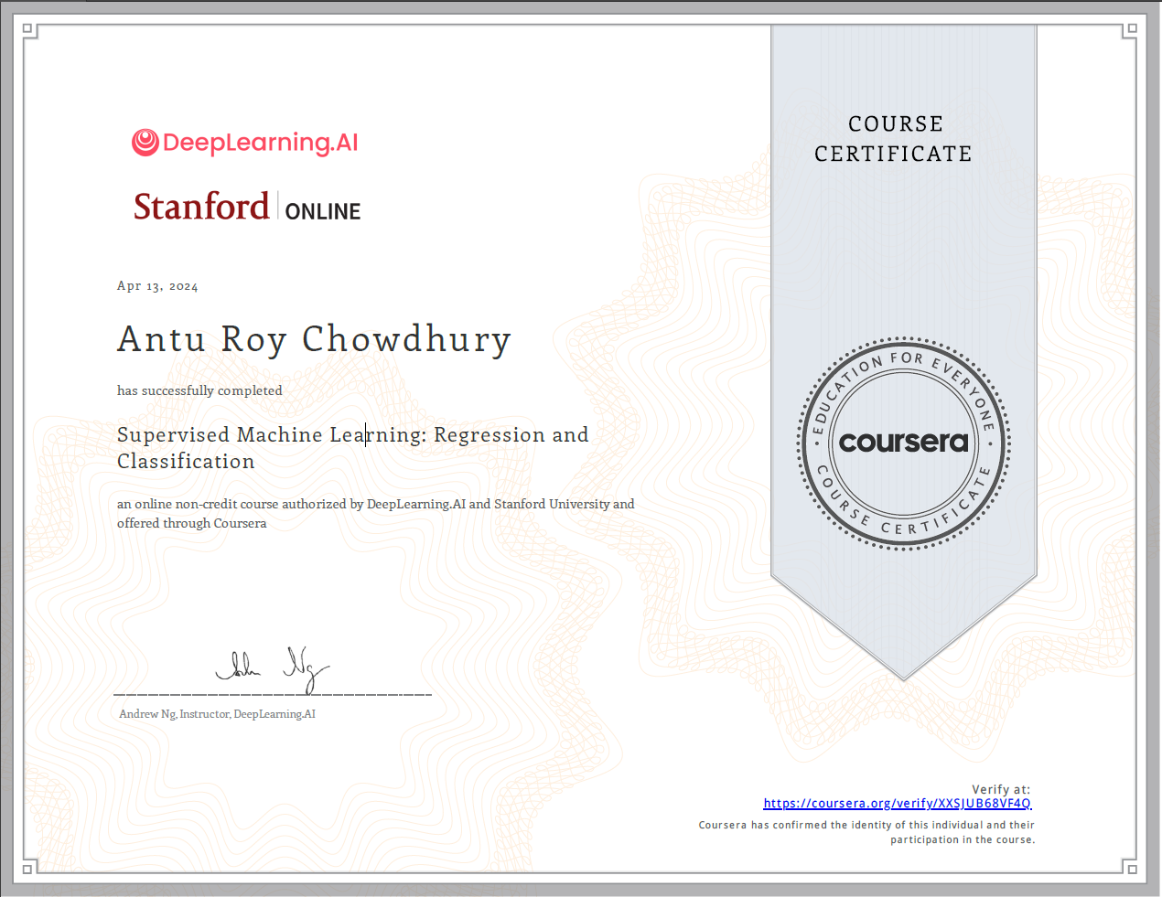 Supervised Machine Learning: Regression and Classification