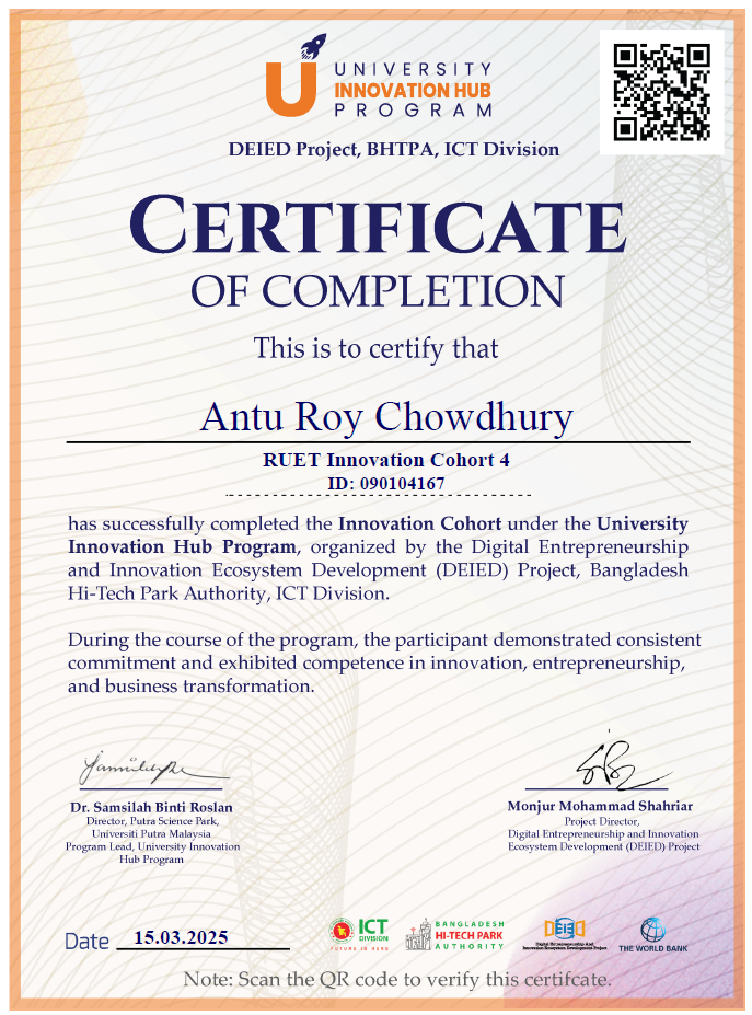 Completion of the Innovation Cohort under the University Innovation Hub Program