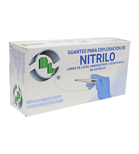 GUANTE PARA EXPLORACION DE NITRILO NO ESTERIL CH