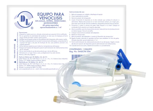 EQUIPO PARA VENOCLISIS ESTERIL SIN AGUJA (BLANCO)