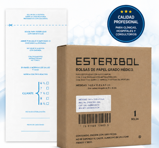 BOLSA ESTERIBOL BOLSA DE ESTERILIZACION GRADO MEDICO