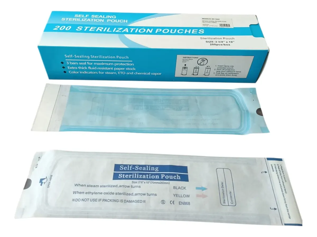 BOLSA POUCHES PARA ESTERILIZAR 2 3/4 10 BOLSA DE ESTERILIZACION GRADO MEDICO