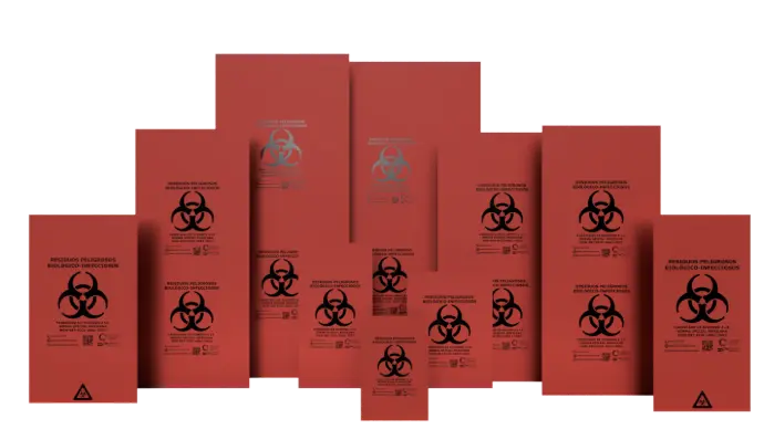 BOLSA RPBI ROJA 60X90 PAQ C/100 PZS PAQUETE CON 100 PIEZAS