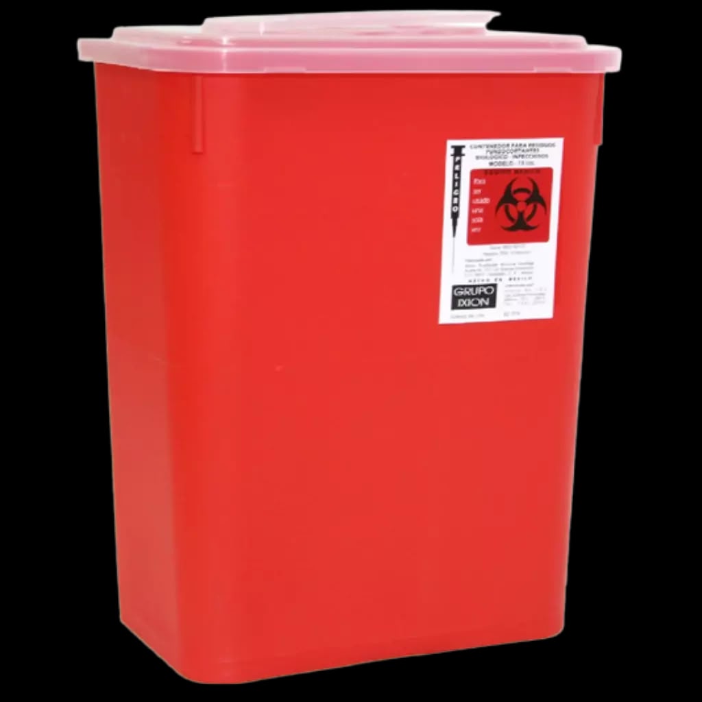 CONTENEDOR PARA RPBI PUNZOCORTANTES (COLOR ROJO) 4 LT PIEZA