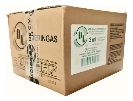 JERINGA DESECHABLE 3 ML CON AGUJA 21X32 100 PIEZAS