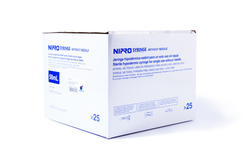 JERINGA 50 ML SIN AGUJA 25 PIEZAS
