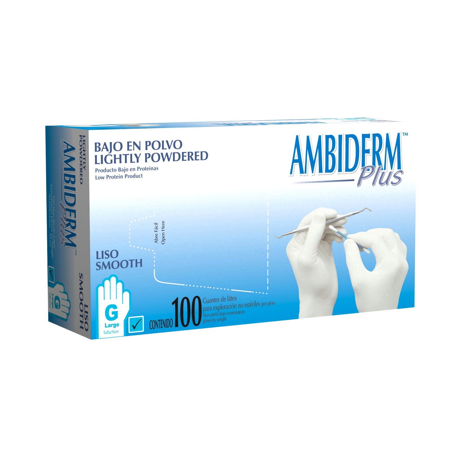 GUANTE PLUS BLANCO NO ESTERIL CH. MED. GDE