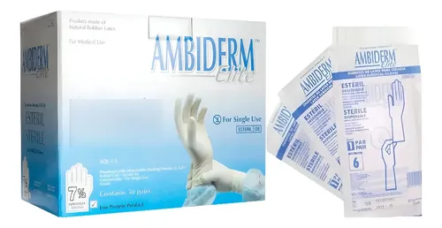 GUANTE ESTERIL PARA CIRUJANO AMBIDERM No. 6 1/2 - 8