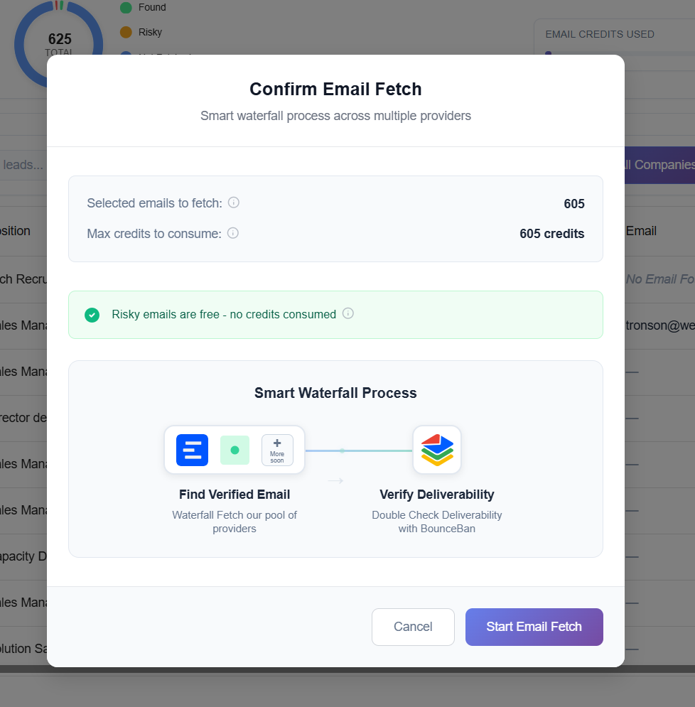 Email Fetch Confirmation Modal