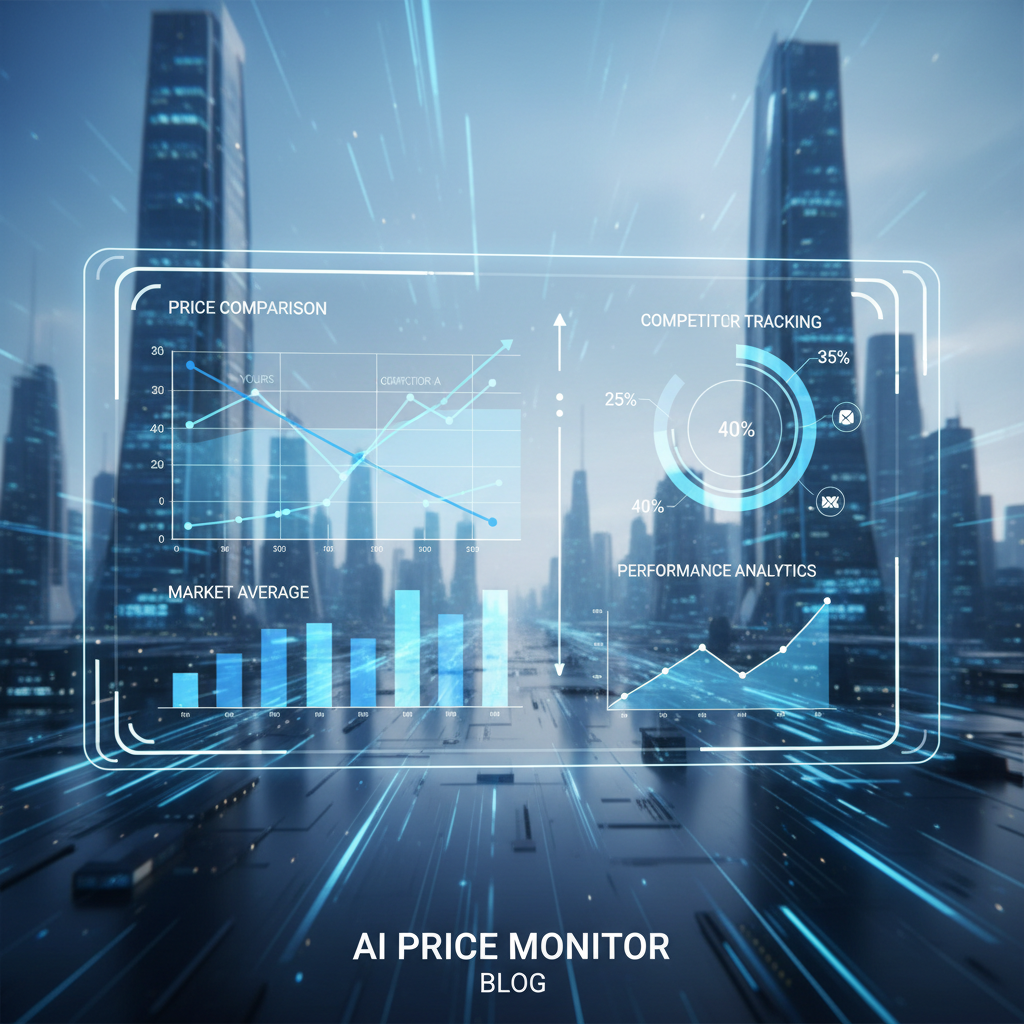 AI price monitoring dashboard showing competitor price tracking and analytics