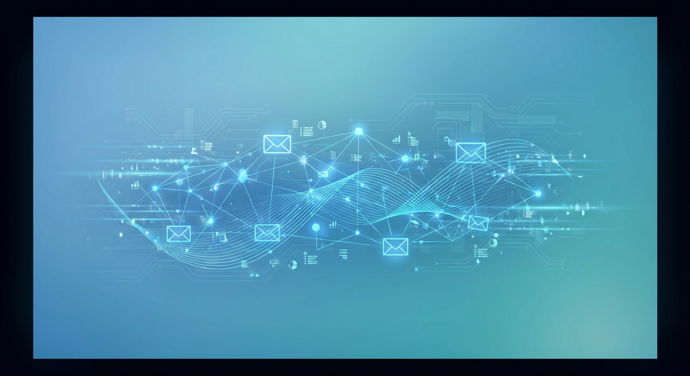 AI-powered email scraping visualization showing contact list building