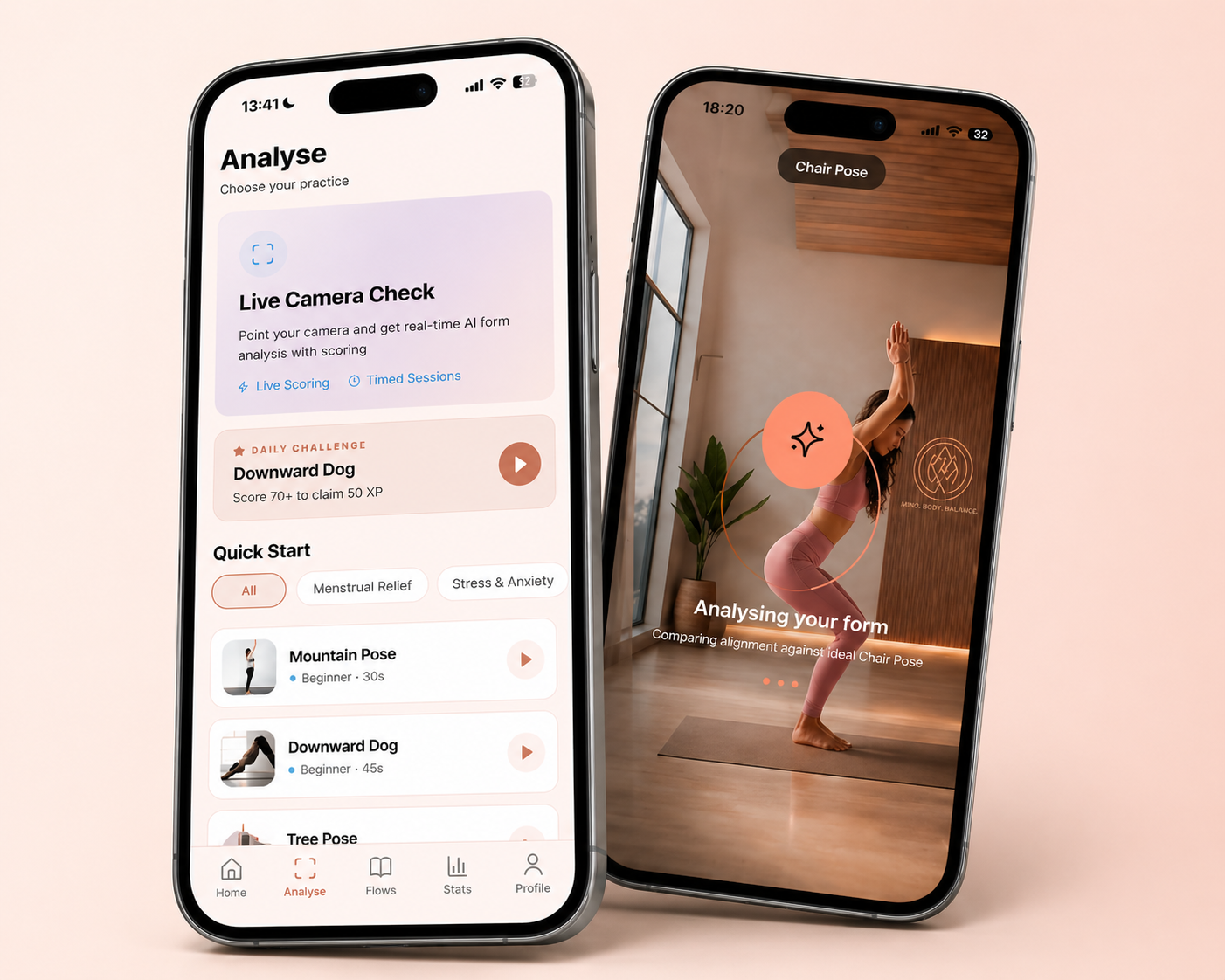 Flowra app phone screens