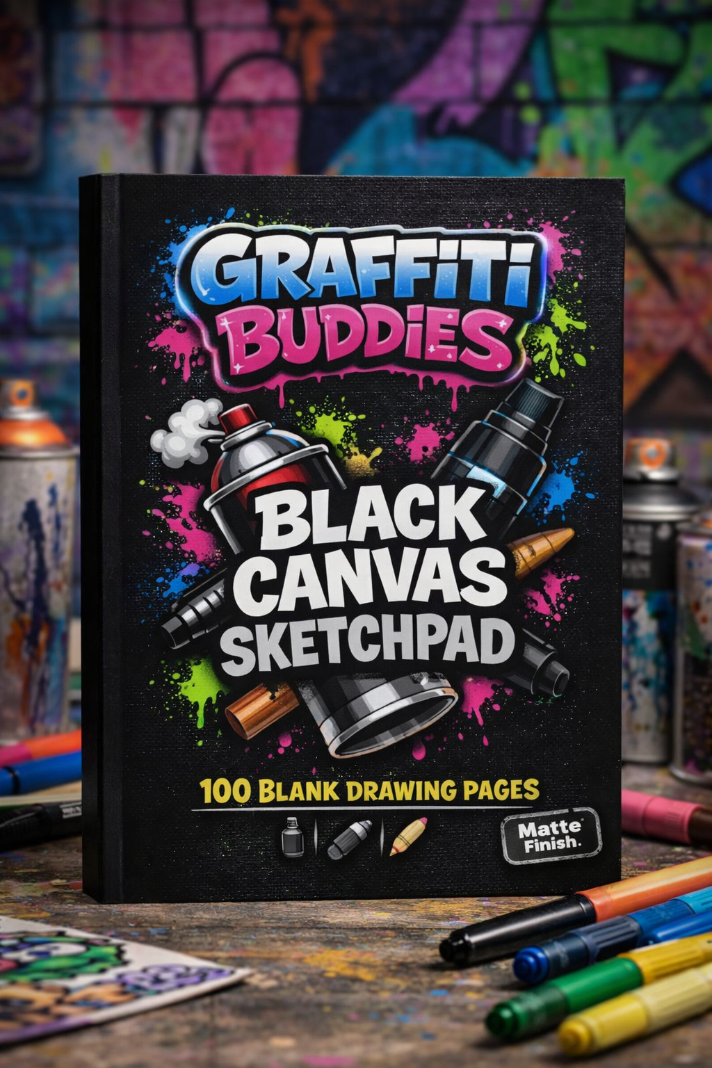 Graffiti Buddies Sketchbook Black Canvas Edition