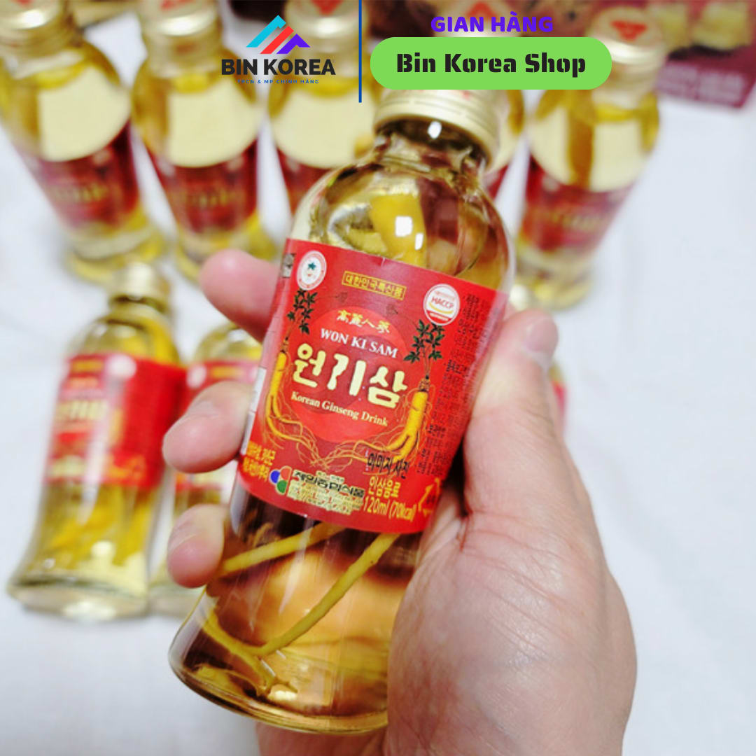 Nước Sâm Nguyên Củ Wonkisam Hộp 10 Chai x 120ml thumbnail 3