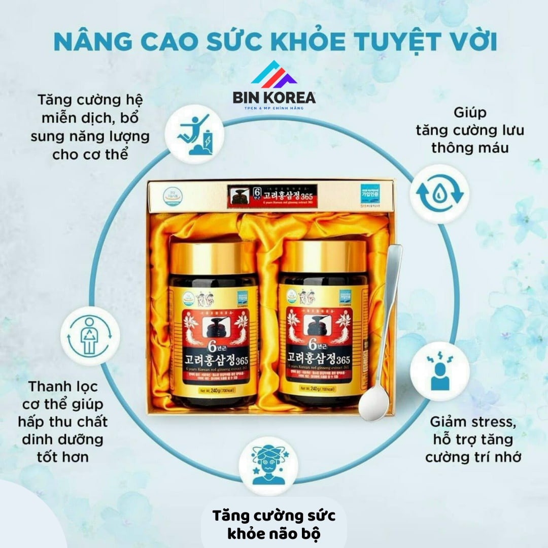 Cao Hồng Sâm 365 Hàn Quốc Sét Nhỏ 2 Hũ x 240gram thumbnail 5