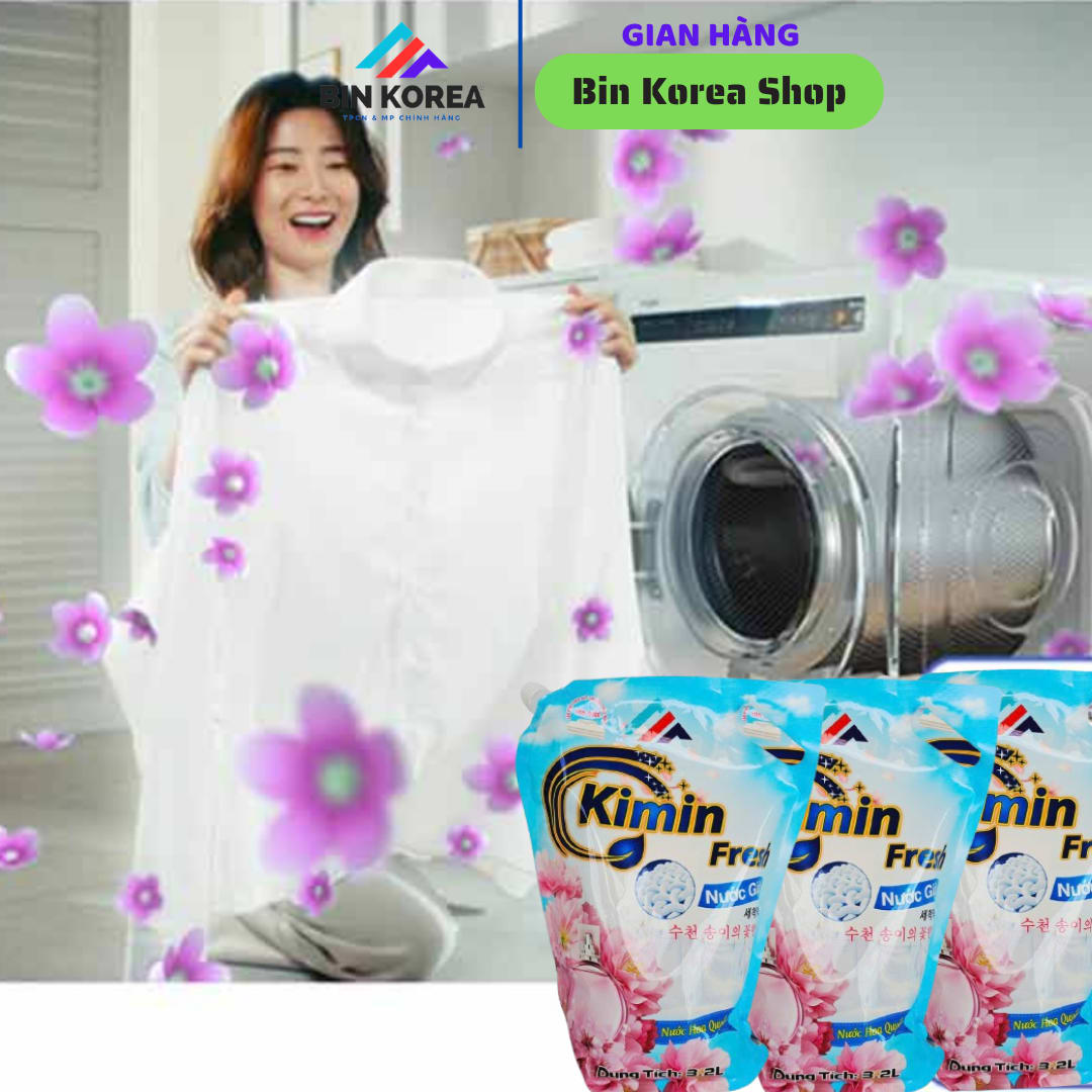 Nước Giặt Kimin Fresh Hương Nước Hoa Quyến Rũ Túi Lớn 3,2 Lít thumbnail 2