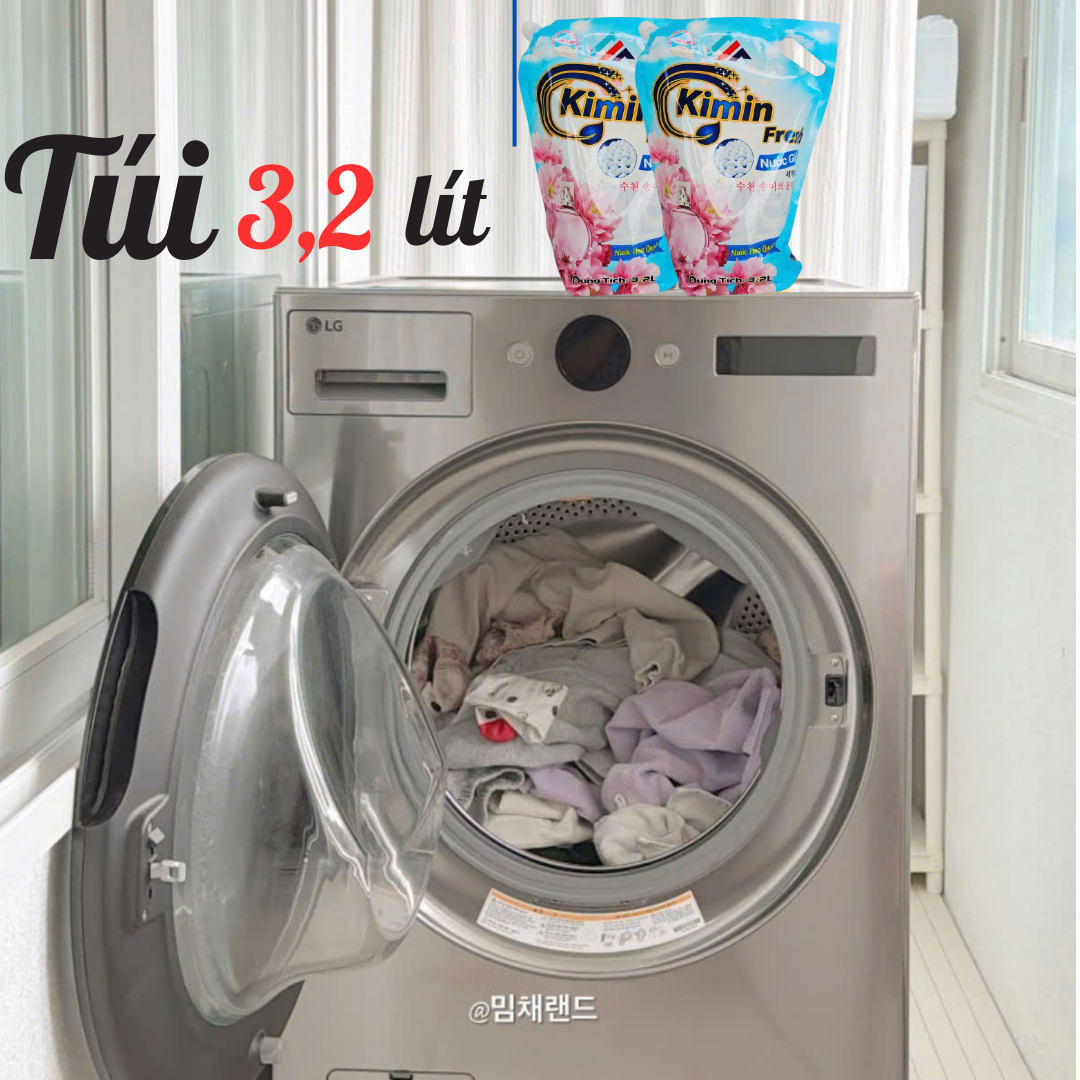 Nước Giặt Kimin Fresh Hương Nước Hoa Quyến Rũ Túi Lớn 3,2 Lít thumbnail 5