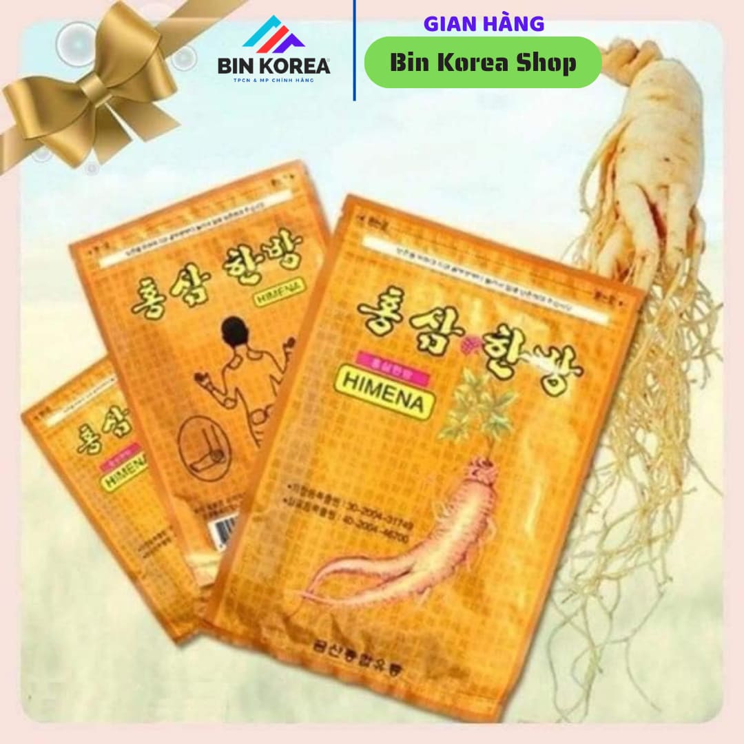[Combo 3 Túi] Cao Dán Hồng Sâm Hemina Bản Màu Vàng Túi 20 Miếng thumbnail 2