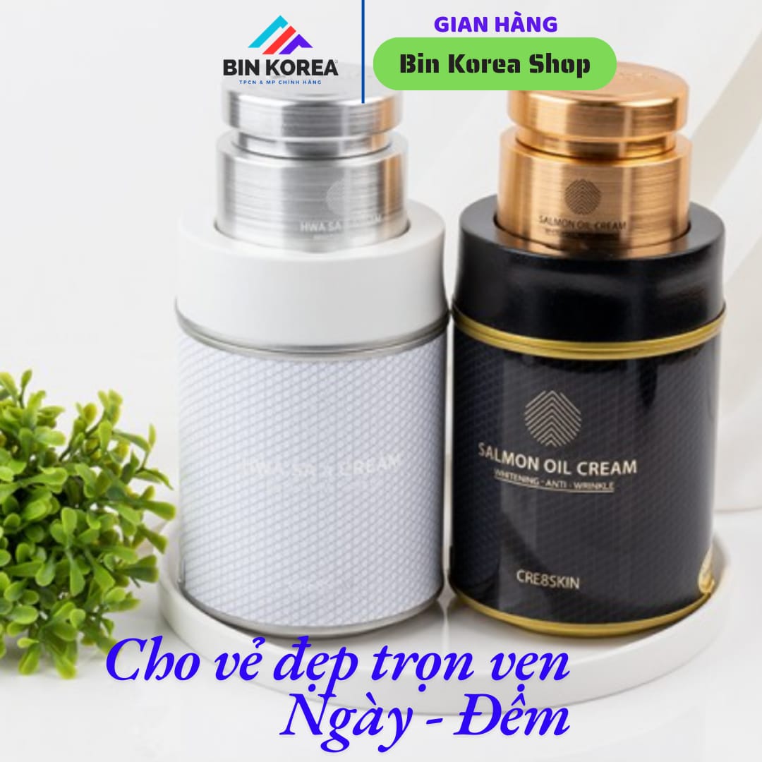Bộ Kem Dưỡng Cá Hồi Ngày Và Đêm Cre8skin Hộp 80gram