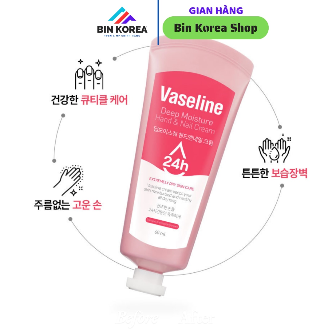 Kem Dưỡng Da Tay & Móng Vaseline 24H Deep Moisture Hand & Nail Cream 60ml thumbnail 3