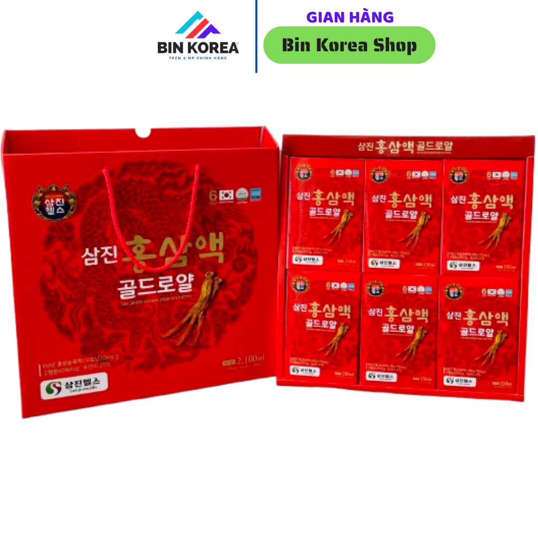 Nước Uống Hồng Sâm 6 Năm Tuổi Samjin Health Hộp 30 Gói x 70ml