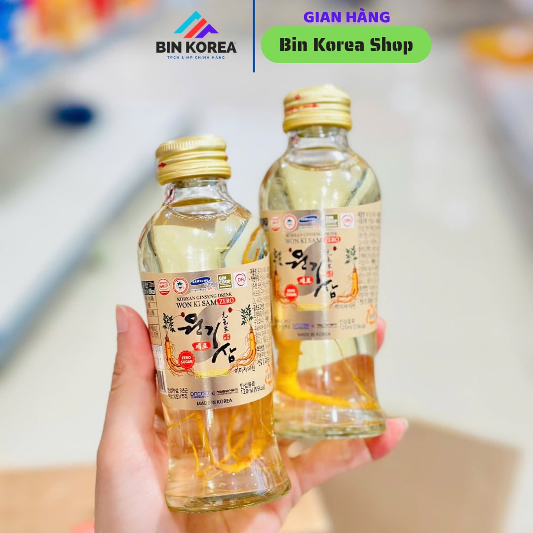 Nước sâm có củ Wonkisam bản không đường hộp 10 chai x 120ml thumbnail 5
