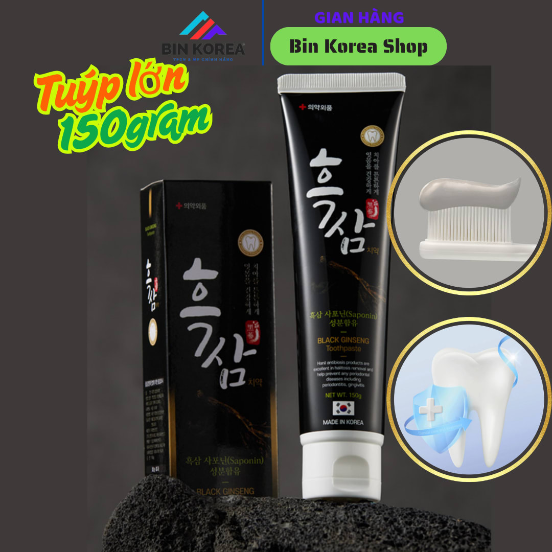 Kem Đánh Răng Hắc Sâm Black Ginseng Toothpaste Tuýp 150 gram  thumbnail 3