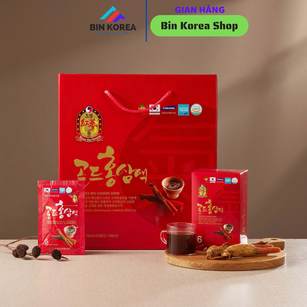 Nước Uống Hồng Sâm Hàn Quốc Korea Red Ginseng Drink Hộp 30 Gói x 70ml - 1