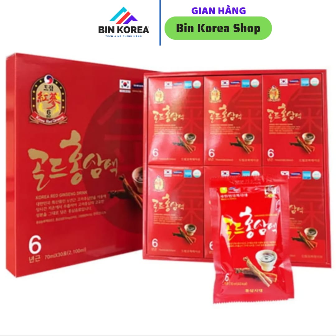 Nước Uống Hồng Sâm Hàn Quốc Korea Red Ginseng Drink Hộp 30 Gói x 70ml thumbnail 5