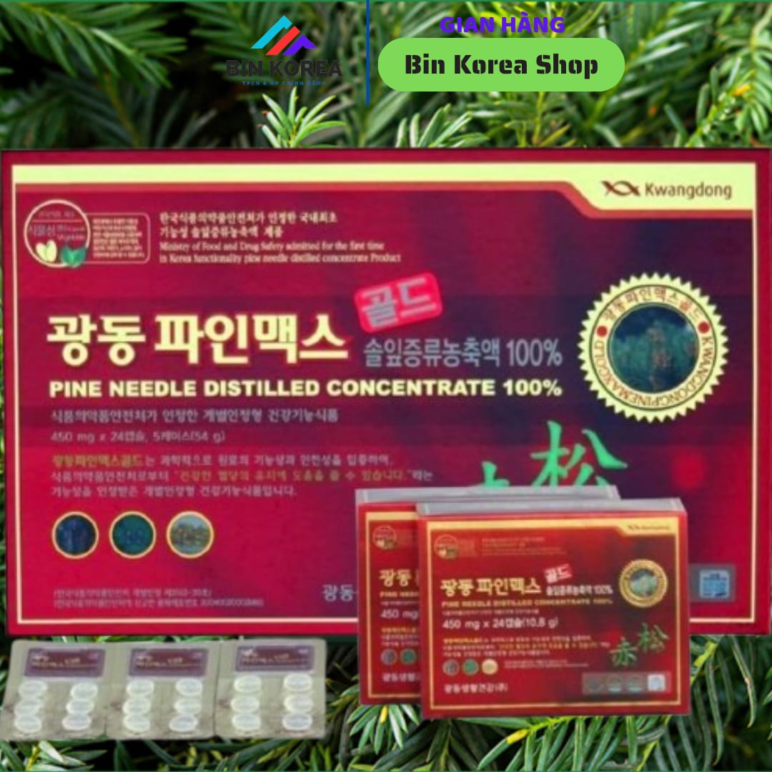 Tinh Dầu Thông Đỏ Kwangdong Pine Needle Distilled Concentrate Hộp 120 Viên x 450 mg thumbnail 2