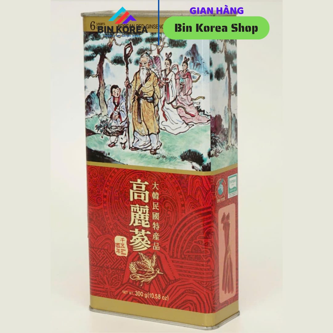 Hồng Sâm Củ Khô Hàn Quốc 6 Năm Tuổi Hạng Thiên Sâm Hộp 300 Gram Size 10 Củ thumbnail 2
