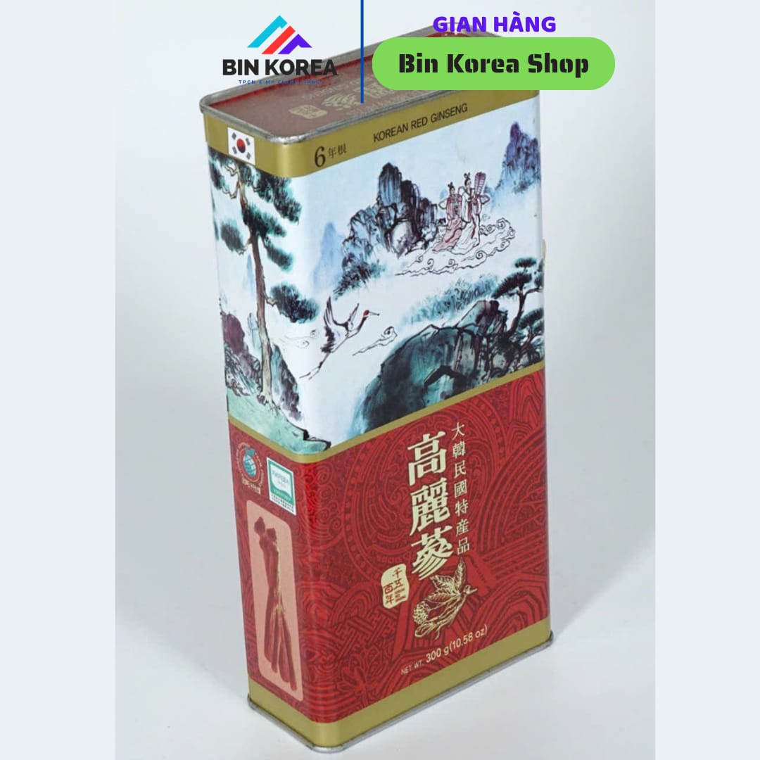 Hồng Sâm Củ Khô Hàn Quốc 6 Năm Tuổi Hạng Thiên Sâm Hộp 300 Gram Size 10 Củ thumbnail 3