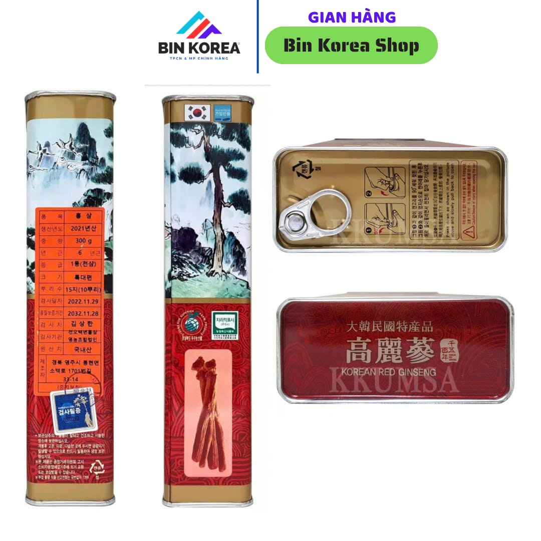 Hồng Sâm Củ Khô Hàn Quốc 6 Năm Tuổi Hạng Thiên Sâm Hộp 300 Gram Size 10 Củ thumbnail 6